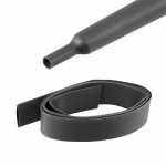 Tubo espaguete termo retrátil / termo encolhível 12.7mm (1/2 polegada) preto 2:1 rolo 1m