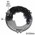 Retificador do alternador 95A Ford Escort Ranger Transit - ligações
