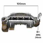 Retificador do alternador 100A Mitsubishi Scania série 4 - ligações