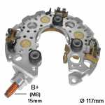 Retificador do alternador 100A Denso Ford Ka - ligações