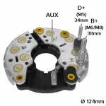 Retificador do alternador 80A / 90A Bosch N1 Chevrolet GM Omega Suprema Vauxhall Carlton Frontera Volvo 240 340 360 740 760 940 - ligações
