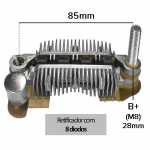 Retificador do alternador 65A / 70A / 75A / 90A Mitsubishi Eclipse L200 L300 Pajero Space Wagon Chevrolet GM Tracker (com 8 diodos) - ligações