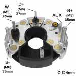 Retificador do alternador 80A Bosch N1 Volvo FL611 FL614 FL617 - ligações
