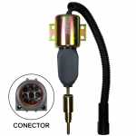 Solenoide estrangulador de parada 12V c/ conector redondo de 4 terminais para motor diesel Cummins Ford Volkswagen