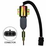 Solenoide estrangulador de parada 12V c/ conector redondo de 4 vias para motor diesel Cummins Ford Volkswagen