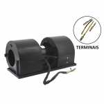 Eletroventilador interno duplo 12V com capa de proteção tamanho 351mm x 130mm com terminais diâmetro 103mm 3 velocidades climatizador interclima universal