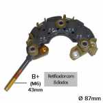 Retificador do alternador 45A Denso Daihatsu Charade Valera Toyota Corolla Suzuki Samurai SJ Swift (com 8 diodos) - ligações