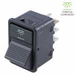 Botão/interruptor da iluminação interna 12V / 24V Mercedes-Benz MB AGL (cara preta) 1113 1114 1213 1313 1314 1318 1517 1519 1520 1524 1924 1929 2013 2014 2219 Marcopolo ônibus Volare
