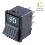 Botão/interruptor de farol auxiliar 12V / 24V Mercedes-Benz MB AGL (cara preta) 1113 1114 1213 1313 1314 1318 1517 1519 1520 1524 1924 1929 2013 2014 2219 Marcopolo ônibus Volare