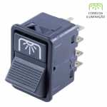 Botão/interruptor da iluminação interna 12V / 24V Mercedes-Benz MB AGL (cara preta) 1113 1114 1213 1313 1314 1318 1517 1519 1520 1524 1924 1929 2013 2014 2219 Marcopolo ônibus Volare