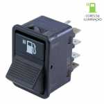 Botão/interruptor tanque duplo 12V / 24V Mercedes-Benz MB caminhão AGL (cara preta) 1113 1114 1213 1313 1314 1318 1517 1519 1520 1524 1924 1929 2013 2014 2219 ônibus Marcopolo Volare