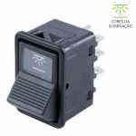 Botão/interruptor da iluminação interna 12V / 24V Mercedes-Benz MB AGL (cara preta) 1113 1114 1213 1313 1314 1318 1517 1519 1520 1524 1924 1929 2013 2014 2219 Marcopolo ônibus Volare