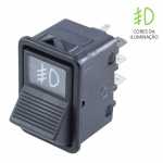 Botão/interruptor de farol auxiliar 12V / 24V Mercedes-Benz MB AGL (cara preta) 1113 1114 1213 1313 1314 1318 1517 1519 1520 1524 1924 1929 2013 2014 2219 Marcopolo ônibus Volare
