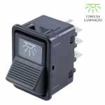 Botão/interruptor da iluminação interna 12V / 24V Mercedes-Benz MB AGL (cara preta) 1113 1114 1213 1313 1314 1318 1517 1519 1520 1524 1924 1929 2013 2014 2219 Marcopolo ônibus Volare