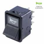 Botão/interruptor da buzina eletro-pneumática 12V / 24V Mercedes Benz MB AGL (cara preta) 1113 1114 1213 1313 1314 1318 1517 1519 1520 1524 1924 1929 2013 2014 2219 Marcopolo ônibus Volare