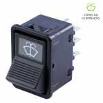 Botão/interruptor do esguicho lavador do pára-brisas 12V / 24V Mercedes Benz MB AGL (cara preta) 1113 1114 1213 1313 1314 1318 1517 1519 1520 1524 1924 1929 2013 2014 2219 Marcopolo ônibus Volare