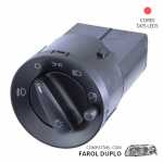 Botão/interruptor chave de luz farol baixo com reostato 12V Volkswagen VW Gol Parati Saveiro G3 1999 até 2006 compatível com farol duplo
