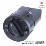 Botão/interruptor chave de luz farol baixo com reostato 12V Volkswagen VW Gol Parati Saveiro G3 1999 até 2006 compatível com farol duplo