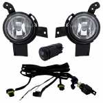 Kit farol auxiliar de milha (longo alcance) com lente de vidro para lâmpada HB4 com botão interruptor e chicote Ford EcoSport Fiesta Ka
