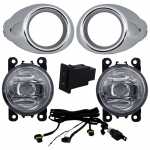 Kit farol auxiliar de milha (longo alcance) com lente de vidro para lâmpada H11 com moldura, botão interruptor e chicote Ford Focus