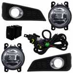 Kit farol auxiliar de milha (longo alcance) com lente de vidro para lâmpada H11 com botão interruptor e chicote Honda City 2015