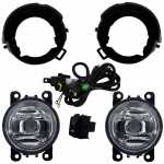 Kit farol auxiliar de milha (longo alcance) com lente de vidro para lâmpada H11 com botão interruptor e chicote Nissan Frontier 2013