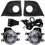 Kit farol auxiliar de milha (longo alcance) com lente de vidro para lâmpada H16-2 com botão interruptor, moldura e chicote Toyota Corolla 2014