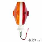 Lanterna dianteira bicolor com pedestal com 2 polos lado direito/esquerdo Ford 7000 11000 12000 13000 22000