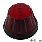 Lanterna delimitadora vermelha pudim com soquete interno lado direito/esquerdo universal