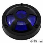 Lanterna lateral azul com soquete interno e aro protetor lado esquerdo/direito universal