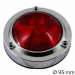 Lanterna lateral vermelha cromada com soquete interno lado esquerdo/direito universal