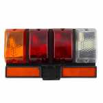 Conjunto de lanternas traseiras tricolor com ré e retrorrefletor âmbar lado esquerdo/direito universal