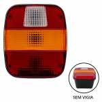 Lanterna traseira tricolor (âmbar / cristal / vermelha) sem vigia lado direito/esquerdo Ford Cargo Troller T4 Volkswagen caminhão Constellation Delivery Worker (com pisca amarelo)