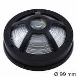 Lanterna de posição cristal com aro protetor preto e soquete interno universal