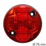 Lanterna traseira de posição e freio redonda LED 24V Ø 75 mm lado direito/esquerdo Marcopolo ônibus