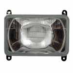 Bloco óptico do farol auxiliar antineblina retangular 168x107mm lado direito/esquerdo com lente de vidro para tratores Massey Ferguson